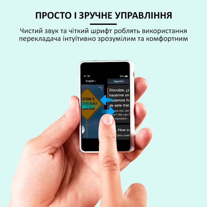 Голосовий перекладач Timekettle Fluentalk T1 Mini онлайн, офлайн, фото переклад, 40 мов Blue