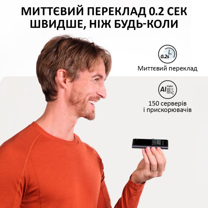 Голосовий перекладач Timekettle NEW T1 / AI двосторонній переклад, 42 мови онлайн, 31+ офлайн