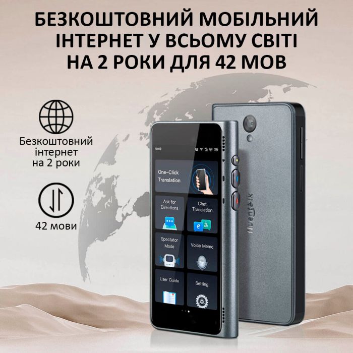 Голосовий перекладач Timekettle NEW T1 / AI двосторонній переклад, 42 мови онлайн, 31+ офлайн