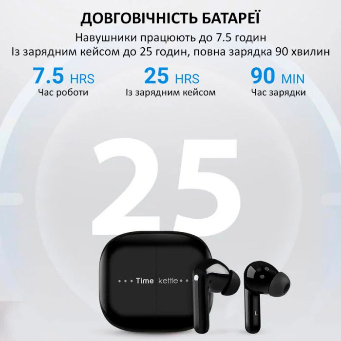 Навушники перекладач Timekettle M3 синхронний переклад, музика, дзвінки, 42 мови, офлайн + онлайн Black